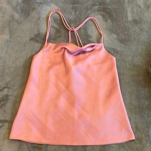 ~pretty pink silky going out tank top~